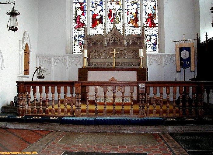 The altar & rails of Rattlesden Church as they appear today