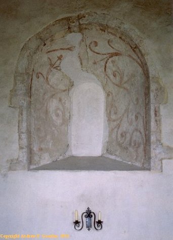 The Norman window in the north wall (which was only discovered in 1930 by Rev'd Butler).  Click here to return to the thumbnail